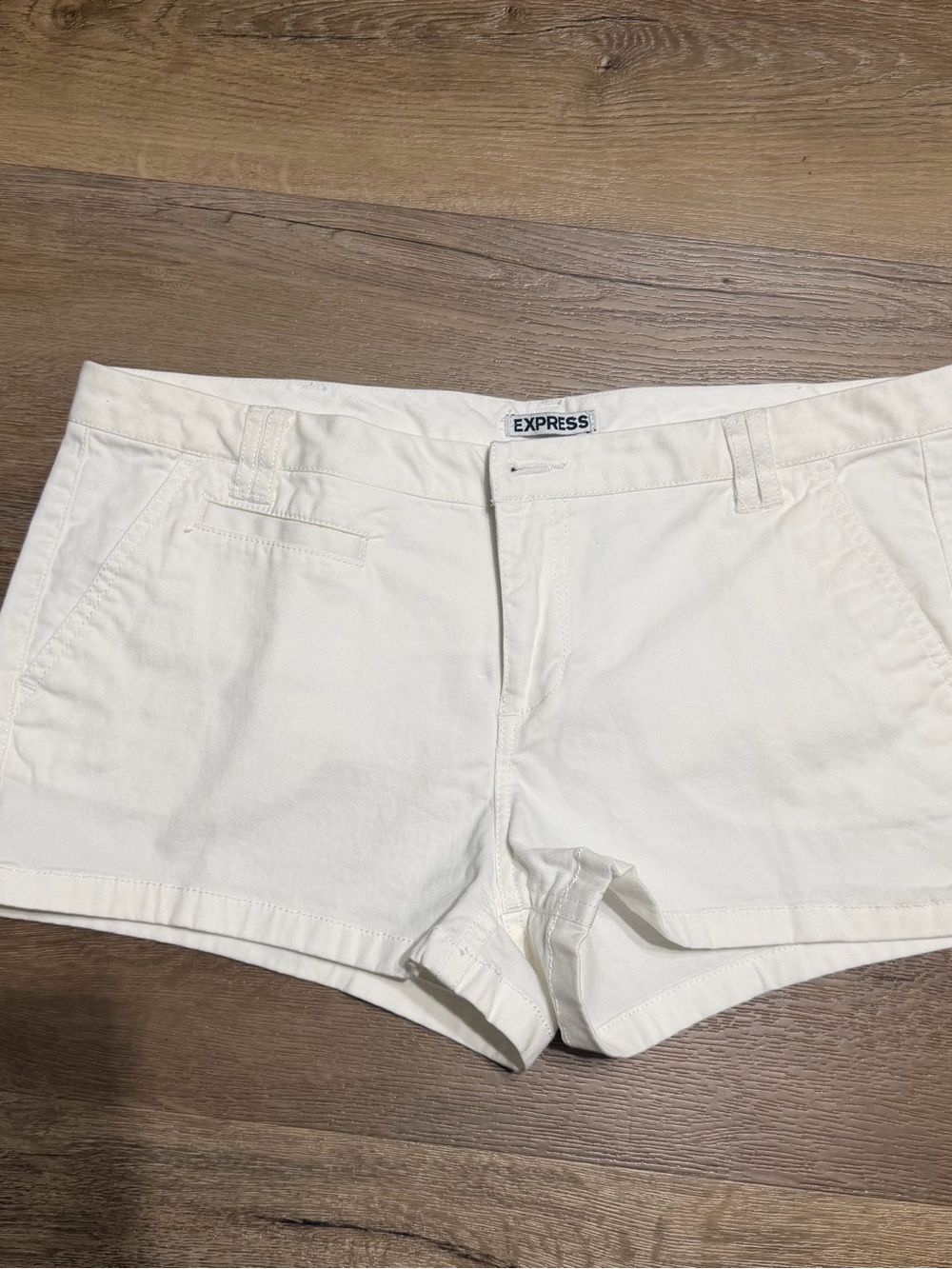 Express Women's White Cotton Jean Shorts